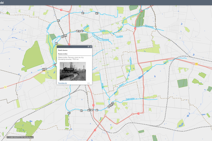 Mapa dawnych rzek w Łodzi - Rzeki dawne, Archiwalne zdjęcia rzek