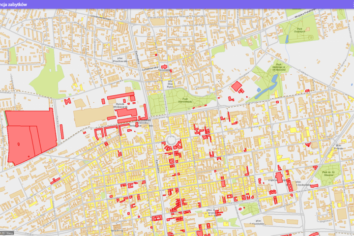 Mapa gminnej ewidencji zabytków - Obiekty zabytkowe