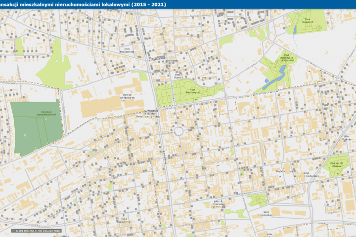 Mapa transakcji mieszkalnymi nieruchomościami lokalowymi