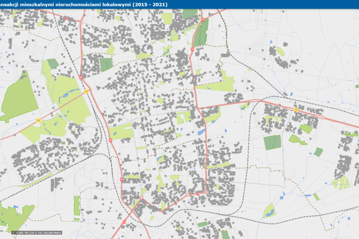 Mapa transakcji mieszkalnymi nieruchomościami lokalowymi