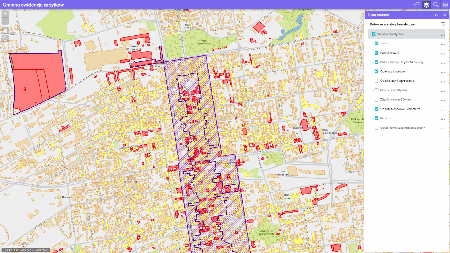 Mapa gminnej ewidencji zabytków