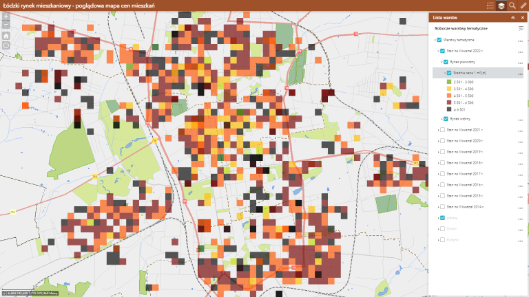 Łódzki rynek mieszkaniowy – poglądowa mapa cen mieszkań