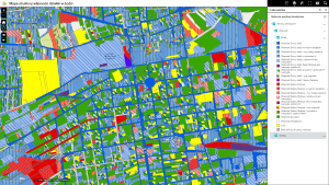 Mapa struktury własności działek w Łodzi