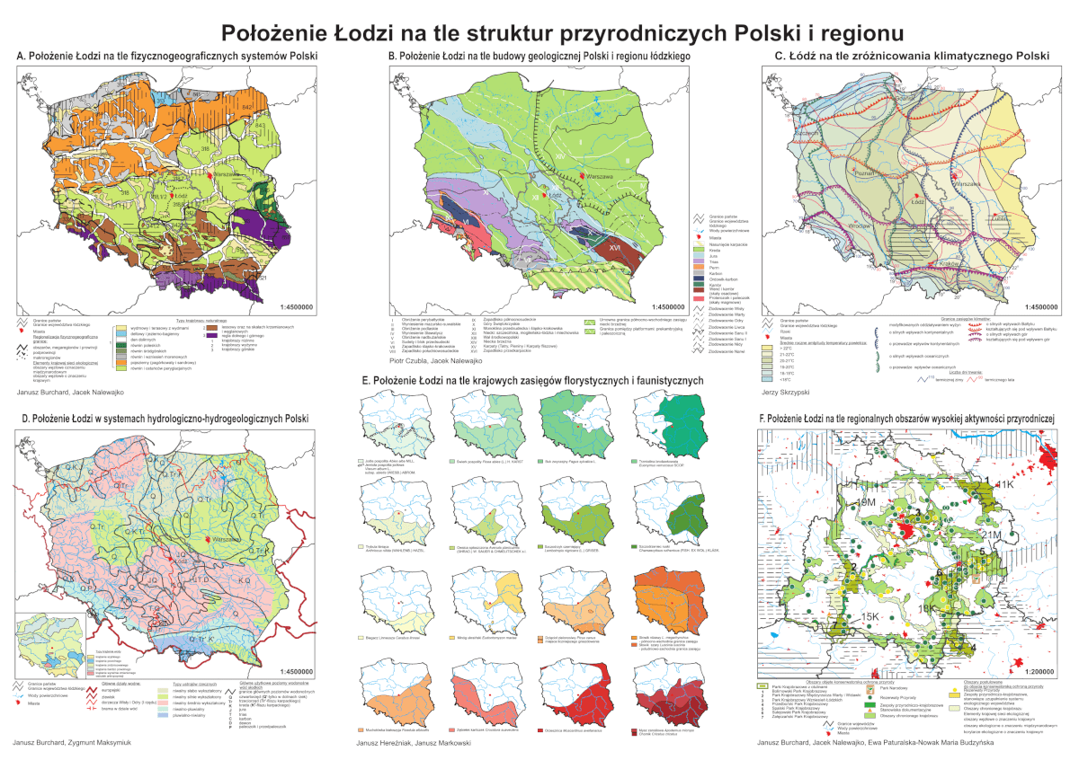 Plan miasta Łodzi - Położenie Łodzi na tle struktur przyrodniczych Polski i regionu