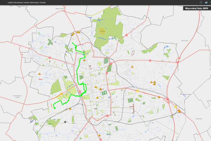 Mapa ogólna Łodzi - Struktura miasta, Intersit, MPK