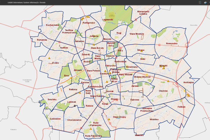 Mapa ogólna Łodzi - System Informacji Miejskiej