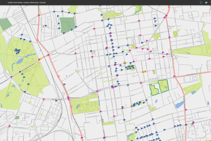 Mapa ogólna Łodzi - System Informacji Miejskiej